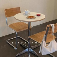 Medieval Dining Table ins Eames Round Table Square Table Influencer Dining Table Aluminum Alloy Feet