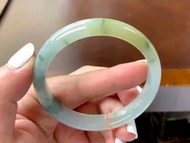 冰種翡翠天然翡翠玉鐲A玉手鐲 玉鈪 • 冰種黃綠飄花翡翠福鐲