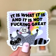 Waterproof Sticker "It is what it is and it is not fcking great" - cute stickers buy in bulk at chea