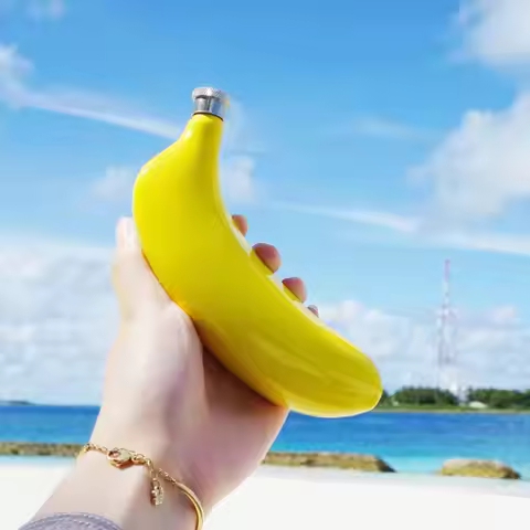 5Oz Banana Shaped 304 Stainless Steel Cup Outdoor Flask Stainless Steel Flask, Flask Portable Liquor