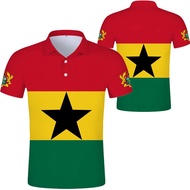 Ghana Flag Print Men Polo Shirt GHA National Emblem Map Graphic Clothes Republic College Africa Kid 