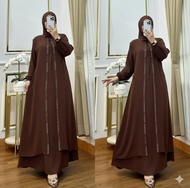 Gamis Payet Terbaru 2026 Model Doble Layer Bahan Crinkle Airflow