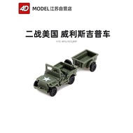 New Product 4D Assembled 1/72 Willis Car Model US Army Multi-Purpose Off-Road Vehicle Military Toy C