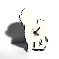 手工木作萌寵桌鐘 比熊