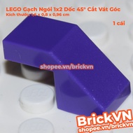 [1 Piece] LEGO Bricks and Tiles 1x2 Slope 45 Beveled Cut Dark Purple ID 6166863 28192