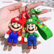 【tuilieyfish】 Cute Super Mario Bros Keychain Game Mario Figure Key Chain Creative Cartoon Bag Ch Accessories For Kids Birthday Party Gifts 【SH】