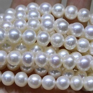 Natural Freshwater Pearl Necklace Mother Accessories 8-9m Nearly Round Slightly Flawed Clavicle Gift
