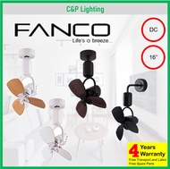 (Installation Promo) Fanco Dono 16" Corner Wall / Ceiling Mount DC Fan with Remote