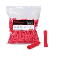 HKS 500 PCS Vinyl Insulated Butt Connector Red 22-16 AWG - E