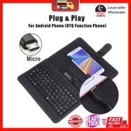 Keyboard for Android Handphone Mobile 4.8''-6.8"/PU Leather Micro Keyboard CASE/Cover Stand for Andr