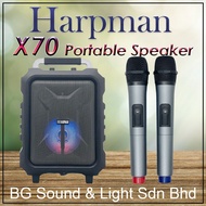 HARPMAN X70 PORTABLE PA SPEAKER 2 W/LESS MIC / BLUETOOTH / USB