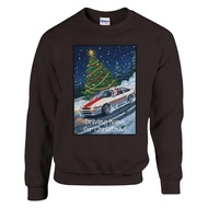 AE86 car themed Christmas printed men's and women's round neck hoodie pullover