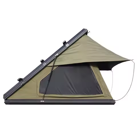 High Quality Aluminum Triangle Clamshell Hard Shell Roof Top Tent For Car Camping 4 Person Waterproo