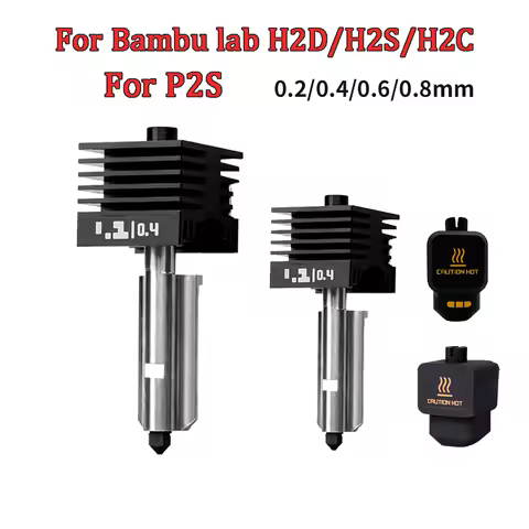 H2D H2S Hotend Kit For Bambu Lab A1/A1 Mini H2C Fast Speed Hot End Assembly 0.2/0.4/0.6/0.8mm Harden