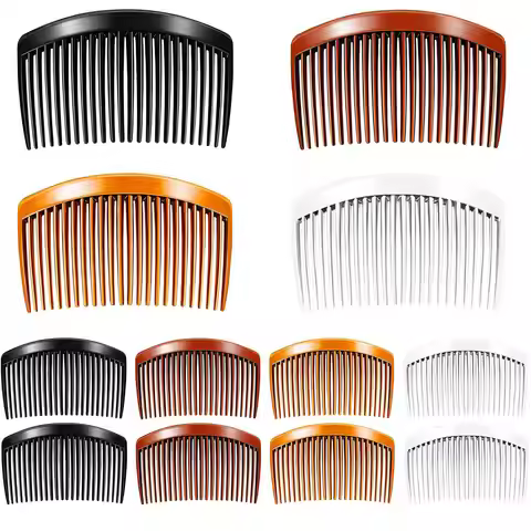 2pcs Hair Side Combs French Hair Comb Straight Teeth Hair Clip Comb Plastic Comb Bridal Wedding Veil