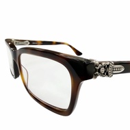 成色極佳 ▼ CHROME HEARTS RUMPLEFORESKIN 925 大理石紋眼鏡/眼鏡ブラウン/銀色 56□18-145 可配近視鏡片 日本製造 總重 46.00克 男士