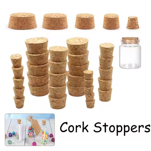 5/10pcs Wine Stopper Wooden Cork Lab Test Tube Stopper Kettle Pudding Bottle Cork Cap Burette Tube W