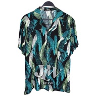 เสื้อฮาวาย ลายขนไก่ ดำ JLW BRAND มีไซส์ M L XL Oversize