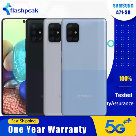 Original Samsung Galaxy A71 A716U 5G Mobile Phone NFC 6GB+128GB 6.7'' 64MP+12MP+5MP+32MP Exynos 980 