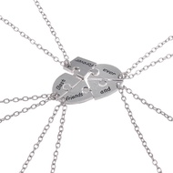 5-piece Fashion Best Friend Forever and Ever  Pendant Zinc Alloy Metal BFF Necklace Friendship Charm