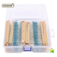 MERLYMALL 2600PCS Metal Film Resistor, 1 Ohm- Ohm 130 Values Resistor, Parts 1/4w Metal Film Resisto