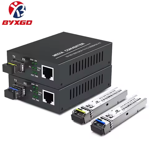 BYXGD SFP Fiber Optic Converter Gigabit Media SFP 20KM 40KM 80KM SC LC Single-Mode Single Fiber Dual