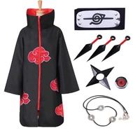 Akatsuki Uchiha Itachi Red Cloud Cloak Anime NARUTO Cosplay Costumes Halloween Coat Kimono Headband