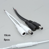 5pcs 5.5x2.1mm Plug white black DC male or Female extend power supply Cable Wire 22awg Connector For