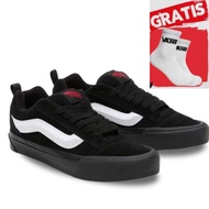 sepatu Vans21Knu Skool Black and White Sneakers for Men and Women 100% Premium