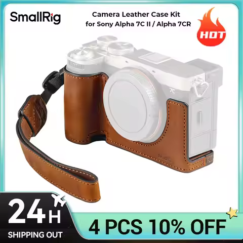 SmallRig A7C II /A7CR Leather Case Kit with Genuine Leather Wrist Strap Camera Leather Case for Sony