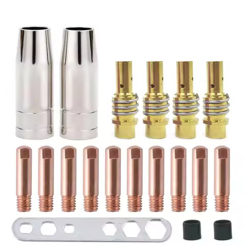 MB15 15AK MIG Welding Contact Tip 0.6mm 0.8mm 0.9mm 1.0mm 1.2mm Protective Nozzle For Rilon Riland J