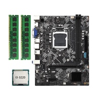 (UKYF) B75M Desktop Motherboard B75M- Computer Motherboard +I3-3220 CPU +2X DDR3 1600MHz 8G RAM LGA 