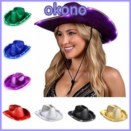 OKONO Light Up Cowgirl Hat, Composite EVA Space Cowgirl Hat, Durable Shiny Comfortable LED Cowboy Ha