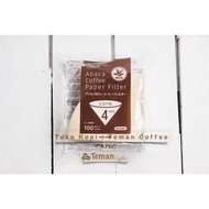 Cafec Abaca V60 Paper Filter Size 02 100Pcs Brown