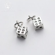 Silver Charm with hanging dice beads - NQ Jewelry
