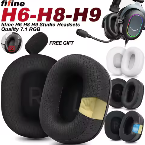 Earphone pads For Fifine H6 H8 H9 H13 H16 7.1 replacement Earpads headphones Earmuffs Soft Mesh Memo