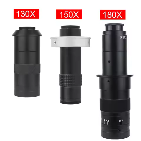 Magnification Adjustable 180X 150X 130X Zoom C Mount Lens 0.7X~4.5X Magnification For HDMI USB Indus