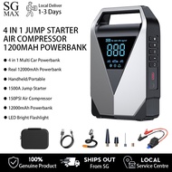 4 in 1 Car Emergency Jump Starter 12000mah Powerbank Automobile Car Inflatable Air Compressor Batter