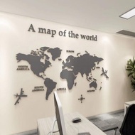 Shao 3D Mirror World Map Art สติกเกอร์ติดผนังอะคริลิคสติ๊กเกอร์ตกแต่งผนังบ้าน