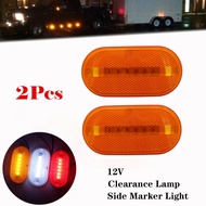 2x 6LED 12V Side Marker Lights Clearance Rear Light Indicator Turn Signal Lamp Truck Caravan Trailer