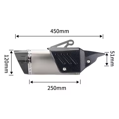 For 300SR 450SR 675SRR NX500 CBR150R NMAX155 RS660 ZX6R, 51MM K10 Tail Tube Racing Motorcycle Exhaus