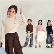 Thermal shirt with 5cm high collar made of elastic with bear print in 6 colors for boys and girls to