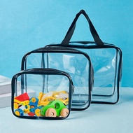 9 Packs Clear PVC Toy Storage Bags Toiletry Bags Waterproof Kids Zippered Toy Organizing Bags for Bu