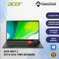 ACER SWIFT 5 SF514-55TA-79W5 I7-1165G7/16GB/512GB /14" FHD/IRIS XE GRAPHICS/WIN10+FREE 1 PHILIPS WIRELESS MOUSE