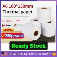 A6 Shopee Waybill Thermal Label Paper Shipping Label Courier Express Sticker 100*150mm AIR WAY BILL PRINTER STICKER ROLL