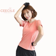 Ceecile Sally Woman Quick Dry Exercise Sport Short Sleeve T-Shirt SPST