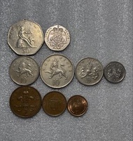 英國錢幣一套 共9枚  50便士/20便士/大小10便士/大小5便士/1/2，1，2便士（1971年）