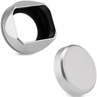 Haoge ฝาครอบเลนส์สำหรับโลหะทรงสี่เหลี่ยม Fujifilm F2.8 XF23mm บน XE5 Cemera Body Kit Fujinon XF27mmF