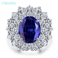 6CT Oval Cut Sapphire High Carbon Diamond Gemstone Engagement Ring For Women 925 Sterling Silver Jew