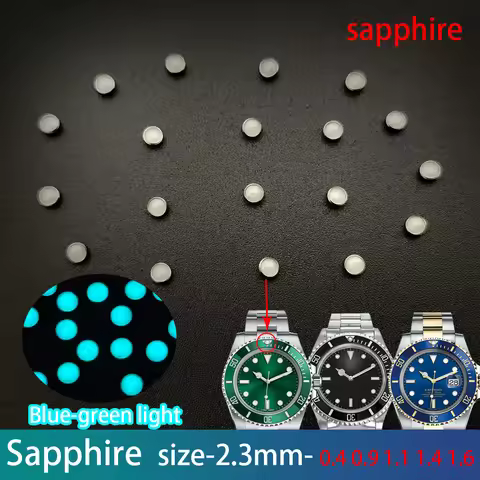 Suitable for Rolex luminous bead sapphire material blue-green luminous point watch accessories